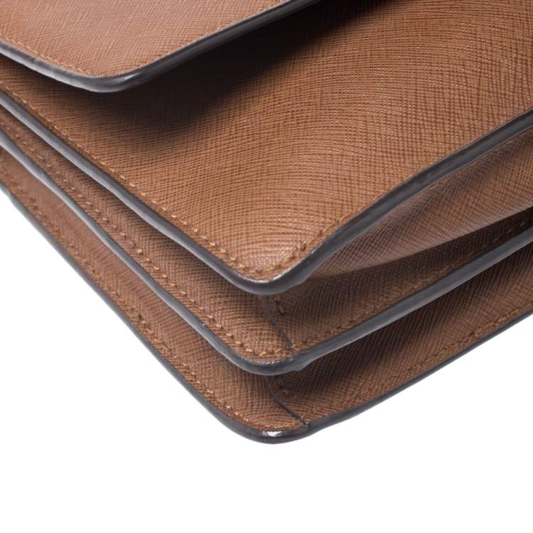 Pre Owned Michael Kors Brown Leather Crossbody Bag