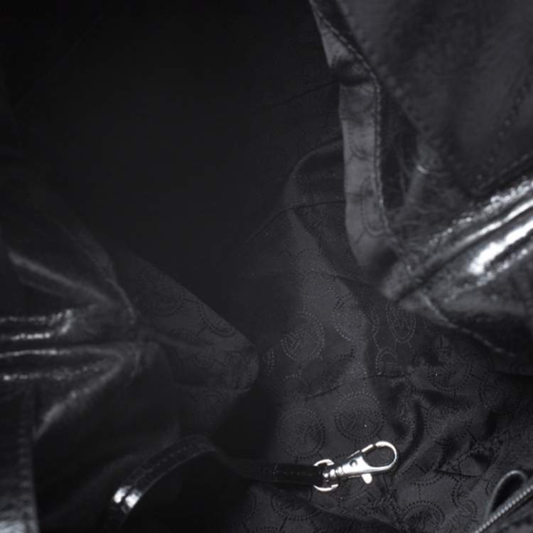 Pre Owned MICHAEL Michael Kors Black Leather Large Devon Tote