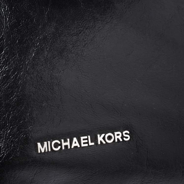 Pre Owned MICHAEL Michael Kors Black Leather Large Devon Tote