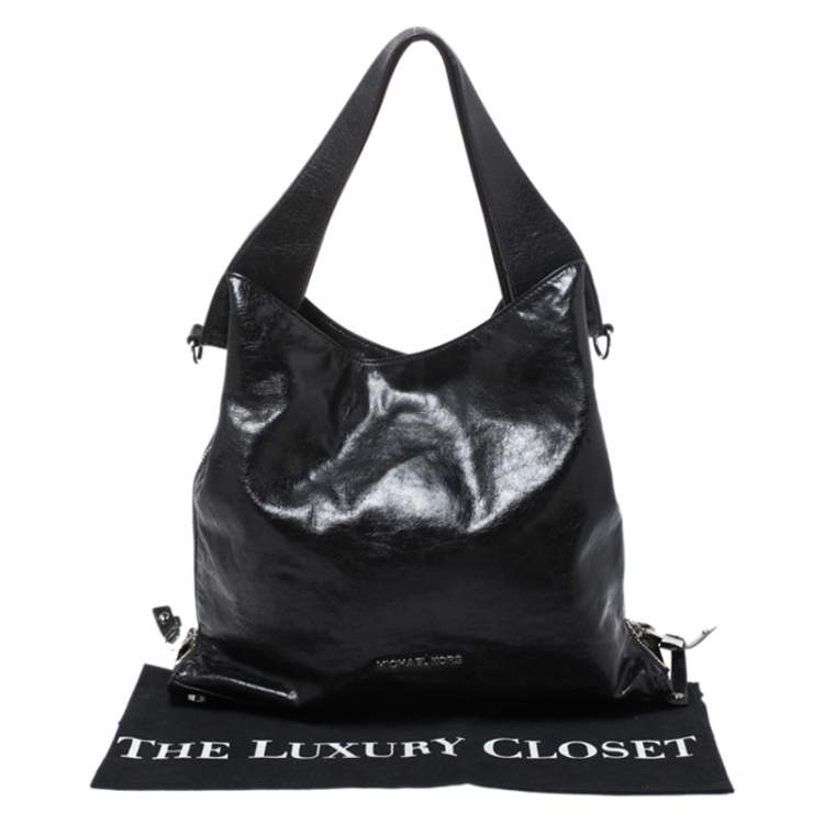 Pre Owned MICHAEL Michael Kors Black Leather Large Devon Tote