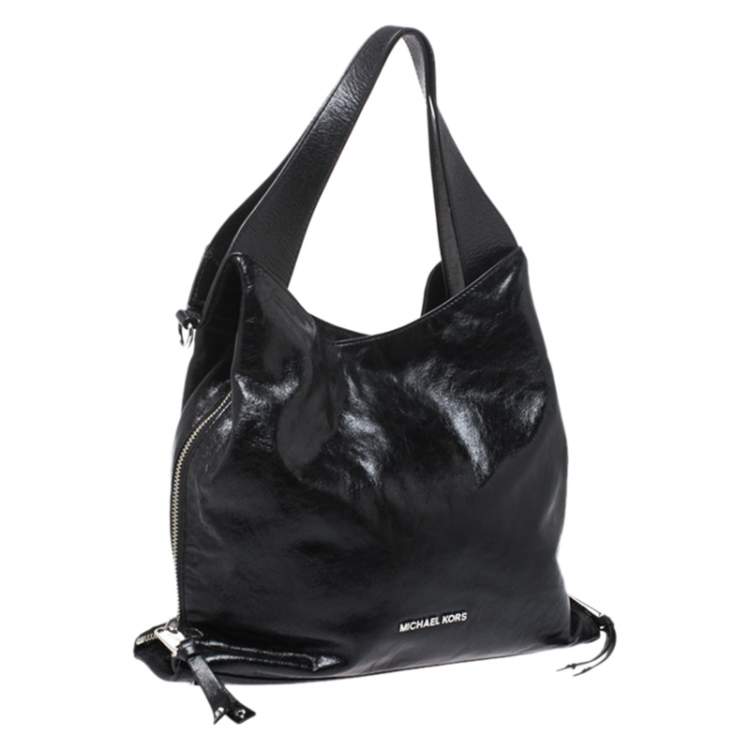 Pre Owned MICHAEL Michael Kors Black Leather Large Devon Tote