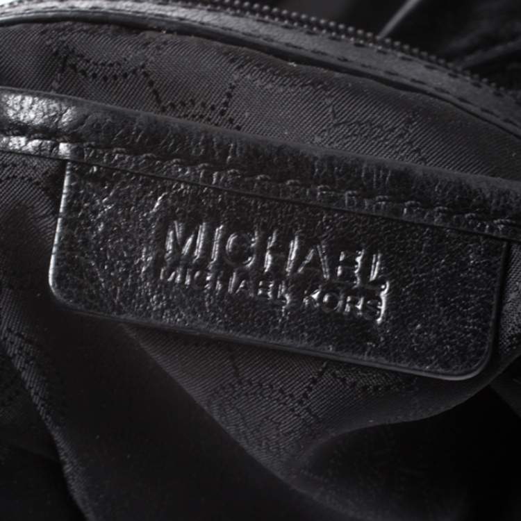 Pre Owned MICHAEL Michael Kors Black Leather Large Devon Tote