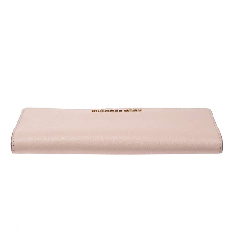 Pre Owned Michael Kors Pink Leather Card Case Wallet