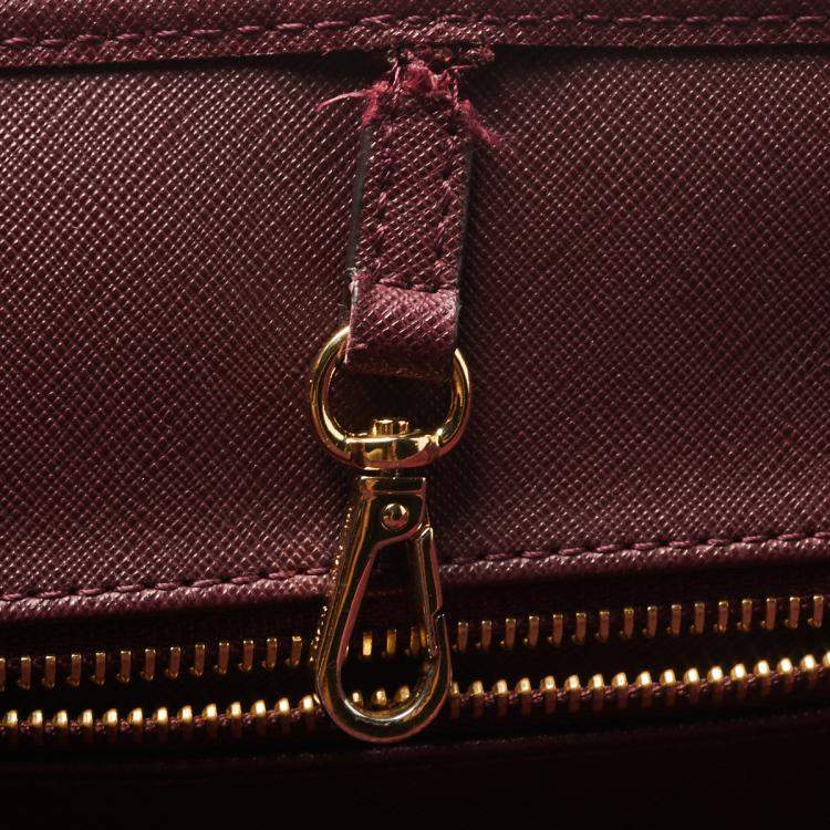 Pre Owned Michael Kors Burgundy Leather Jet Set Tote