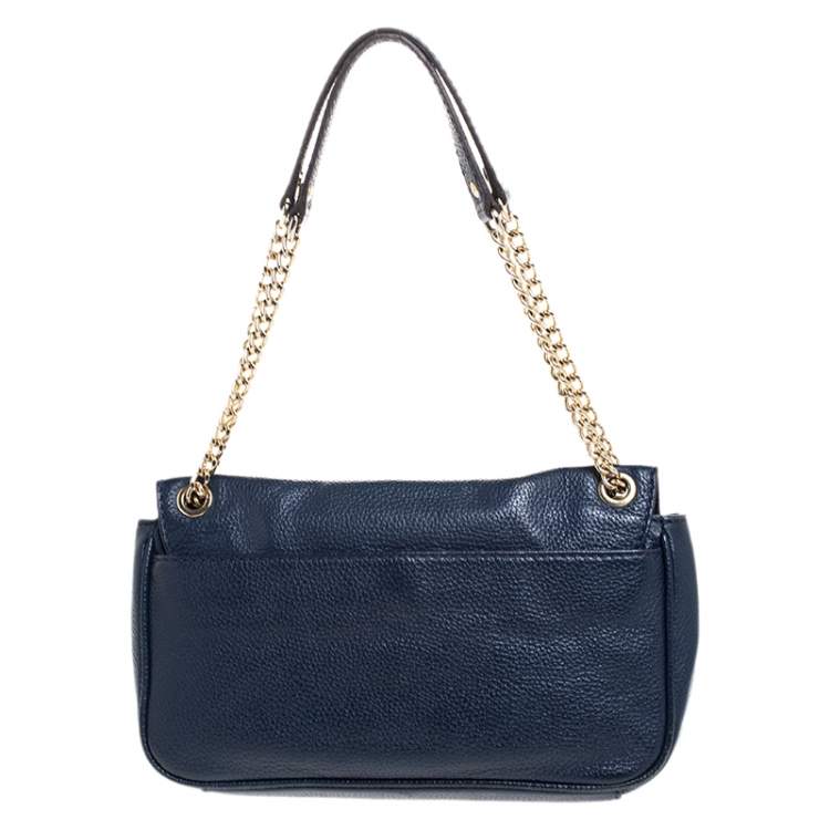 مملوكة مسبقًا MICHAEL Michael Kors Blue Leather Flap Shoulder Bag