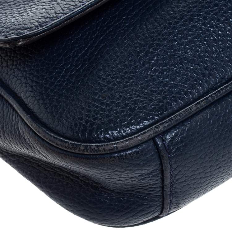 مملوكة مسبقًا MICHAEL Michael Kors Blue Leather Flap Shoulder Bag