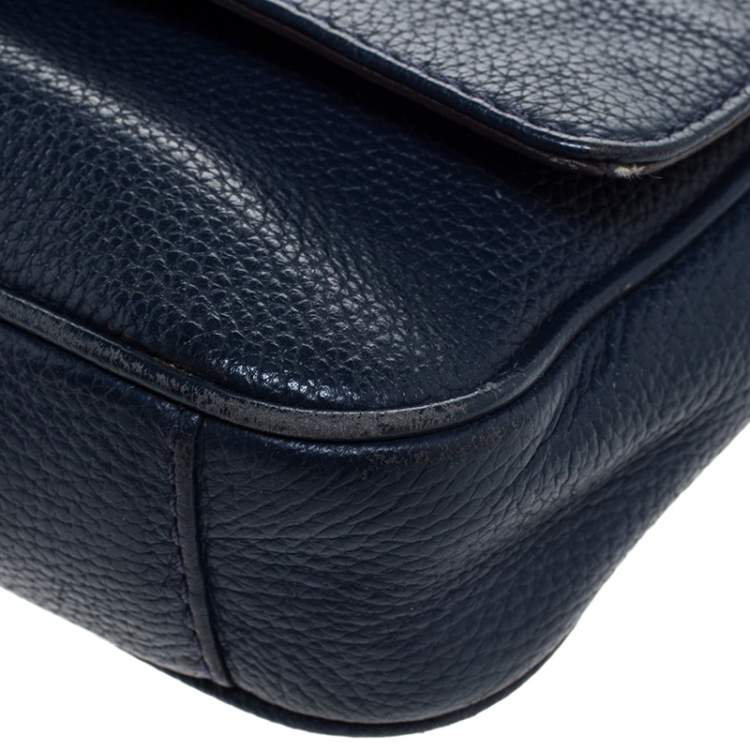 مملوكة مسبقًا MICHAEL Michael Kors Blue Leather Flap Shoulder Bag