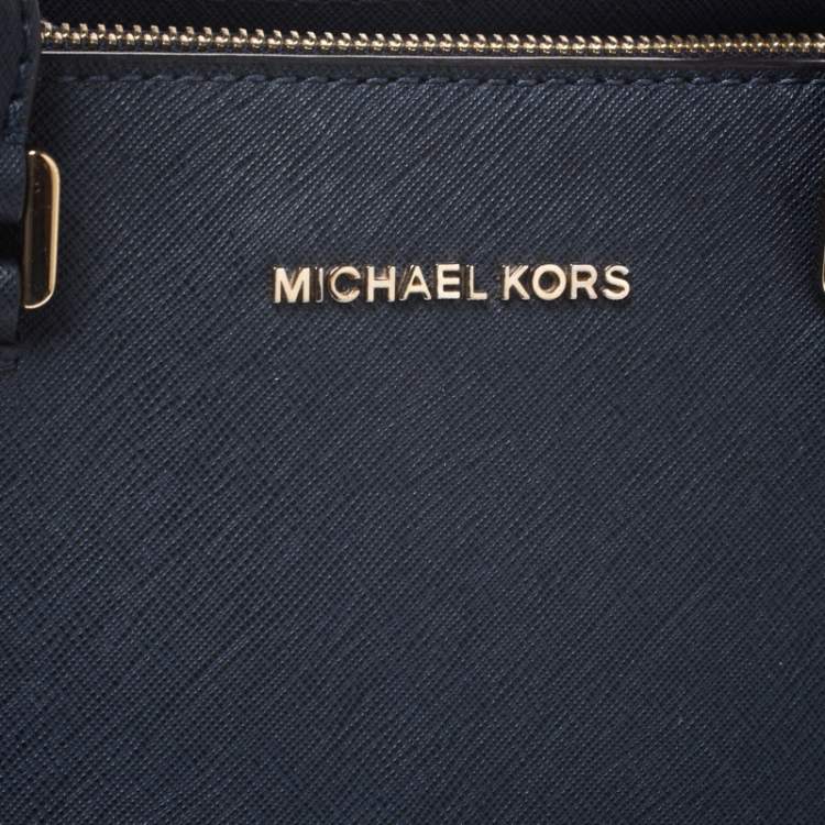 Pre Owned MICHAEL Michael Kors Blue Leather Savannah Satchel