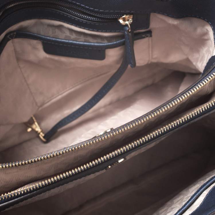 Pre Owned MICHAEL Michael Kors Blue Leather Savannah Satchel