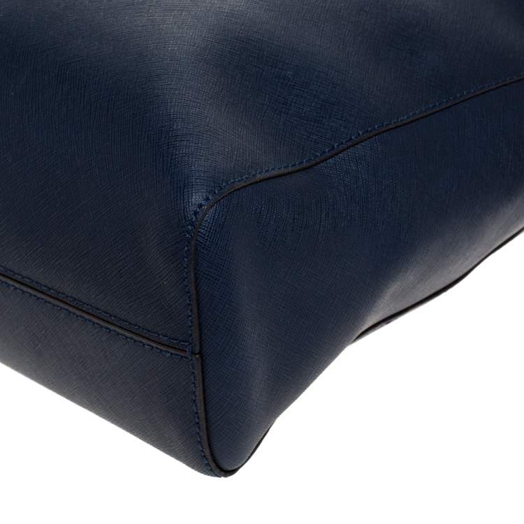 Pre Owned MICHAEL Michael Kors Blue Leather Jet Set Tote