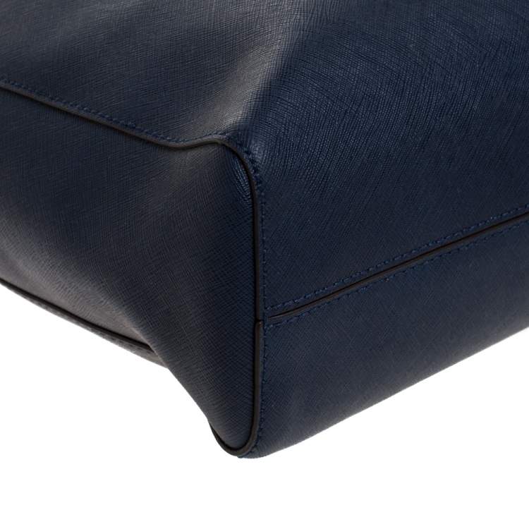 Pre Owned MICHAEL Michael Kors Blue Leather Jet Set Tote