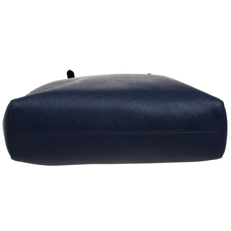 Pre Owned MICHAEL Michael Kors Blue Leather Jet Set Tote