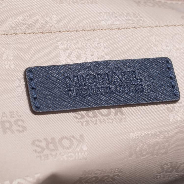 Pre Owned MICHAEL Michael Kors Blue Leather Jet Set Tote