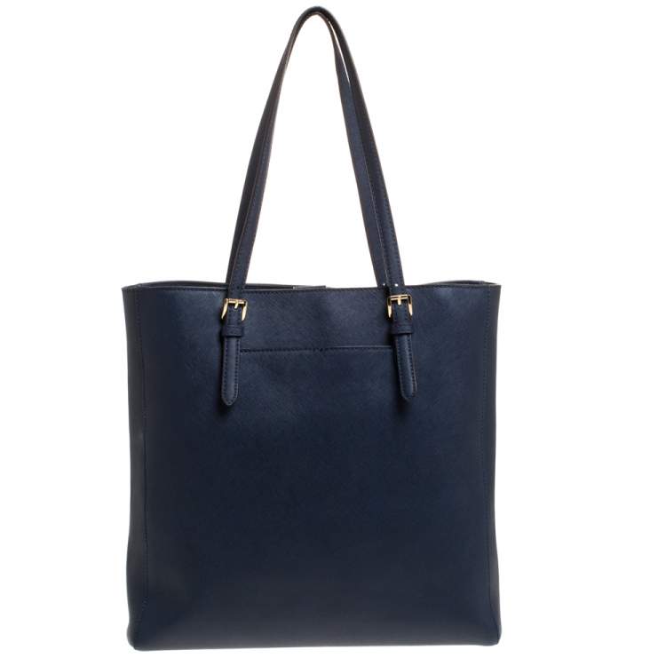 Pre Owned MICHAEL Michael Kors Blue Leather Jet Set Tote