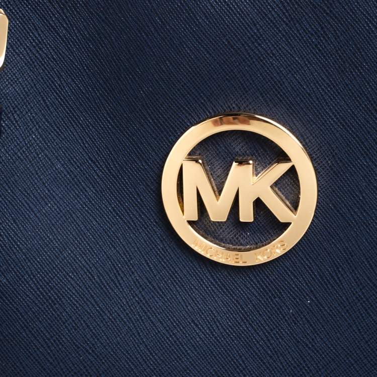 Pre Owned MICHAEL Michael Kors Blue Leather Jet Set Tote