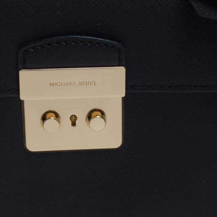 Pre Owned MICHAEL Michael Kors Black Leather Bridgette Tote