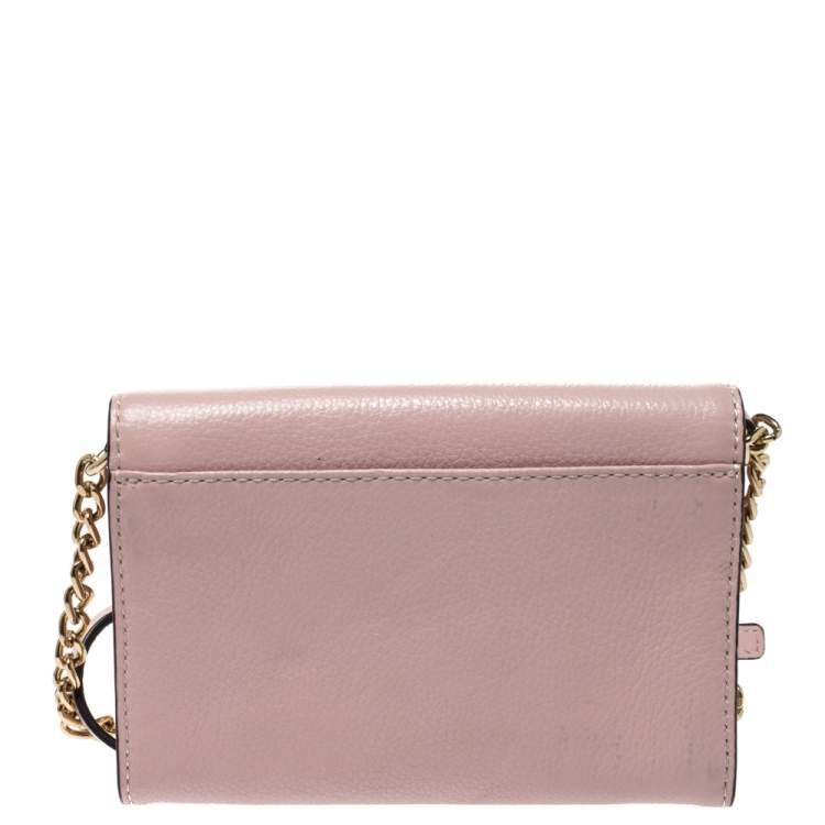 Pre Owned Michael Kors Pink Leather Crossbody Bag