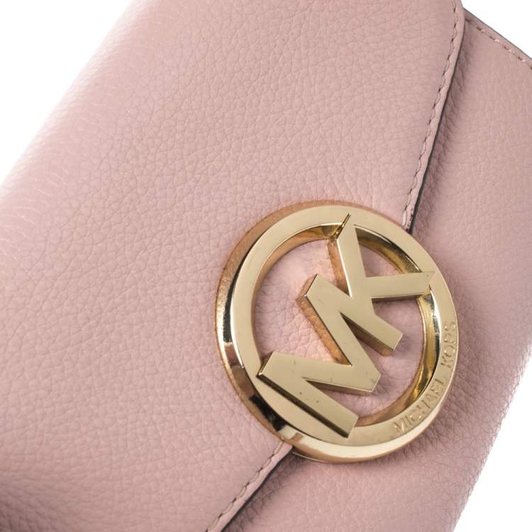 Pre Owned Michael Kors Pink Leather Crossbody Bag