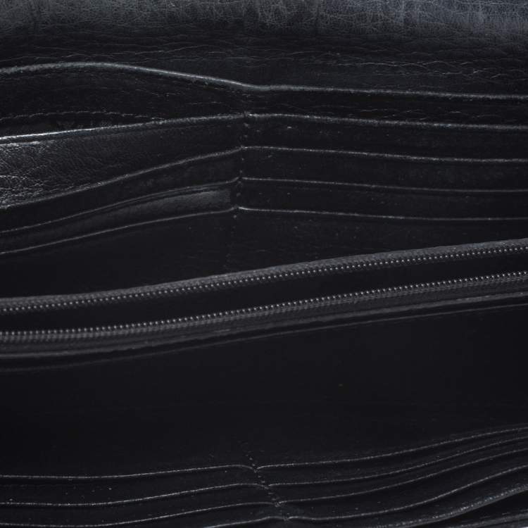 مملوكة مسبقًا Michael Kors Black Leather Flap Continental Wallet