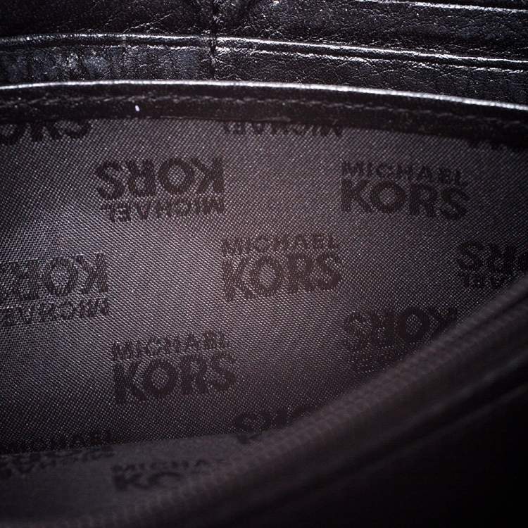 مملوكة مسبقًا Michael Kors Black Leather Flap Continental Wallet