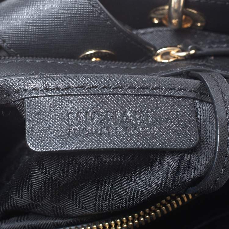 Pre Owned MICHAEL Michael Kors Black Leather Small Cynthia Tote