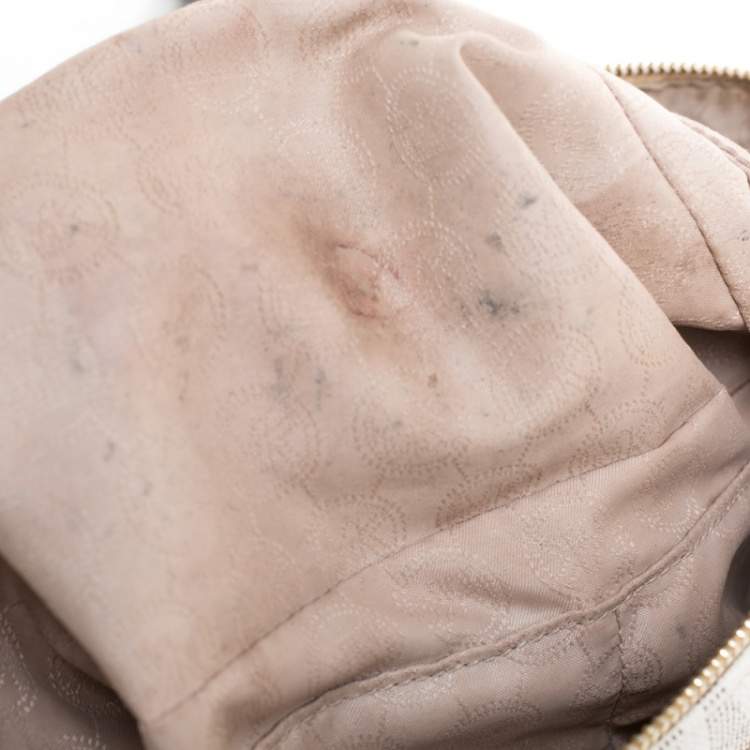Pre Owned MICHAEL Michael Kors Beige Signature Coated Canvas Cindy Dome Satchel