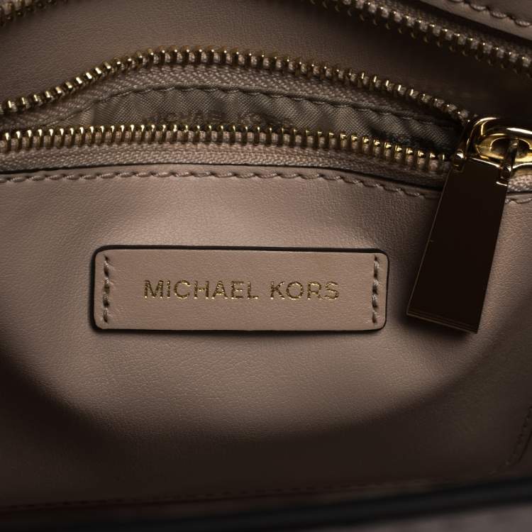 Pre Owned Michael Kors Pink Woven Leather Mercer Studio Tote