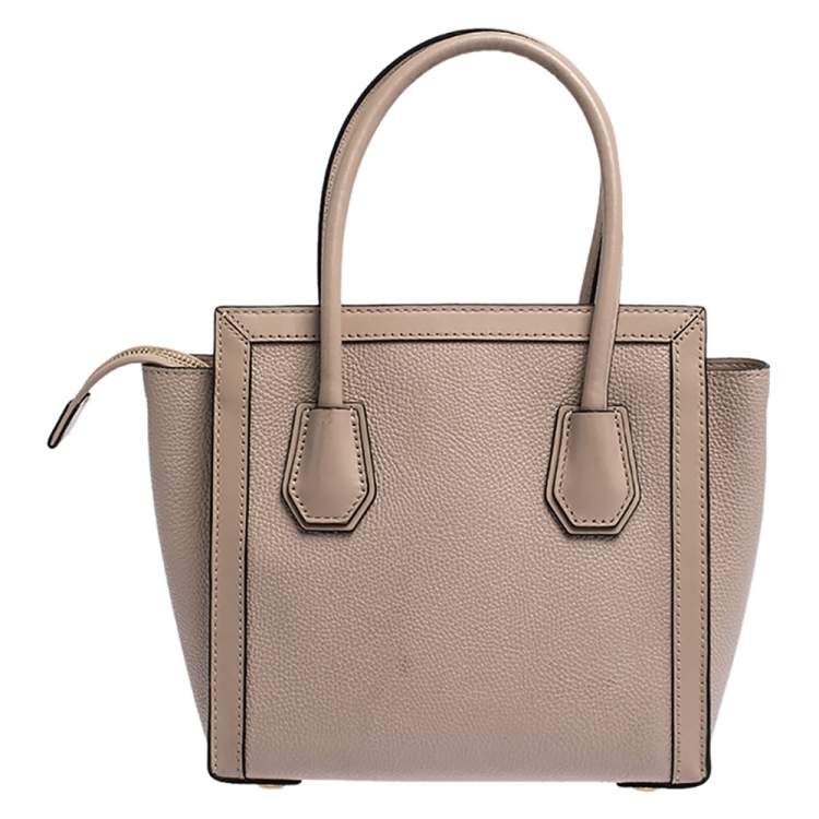 Pre Owned Michael Kors Pink Woven Leather Mercer Studio Tote