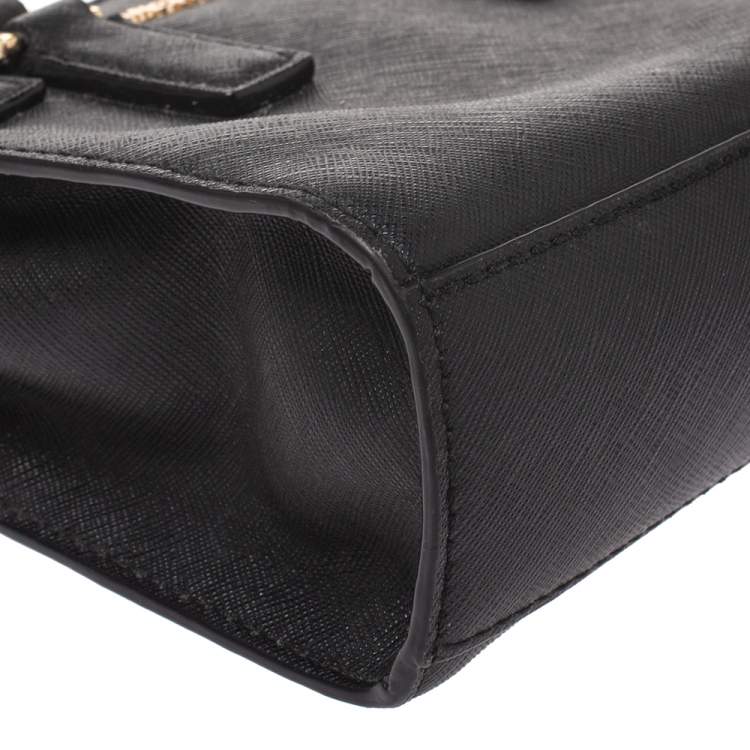 Pre Owned MICHAEL Michael Kors Black Leather Mini Dillon Crossbody Bag