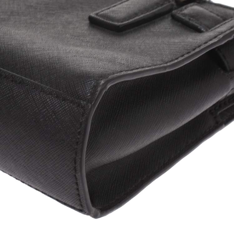 Pre Owned MICHAEL Michael Kors Black Leather Mini Dillon Crossbody Bag