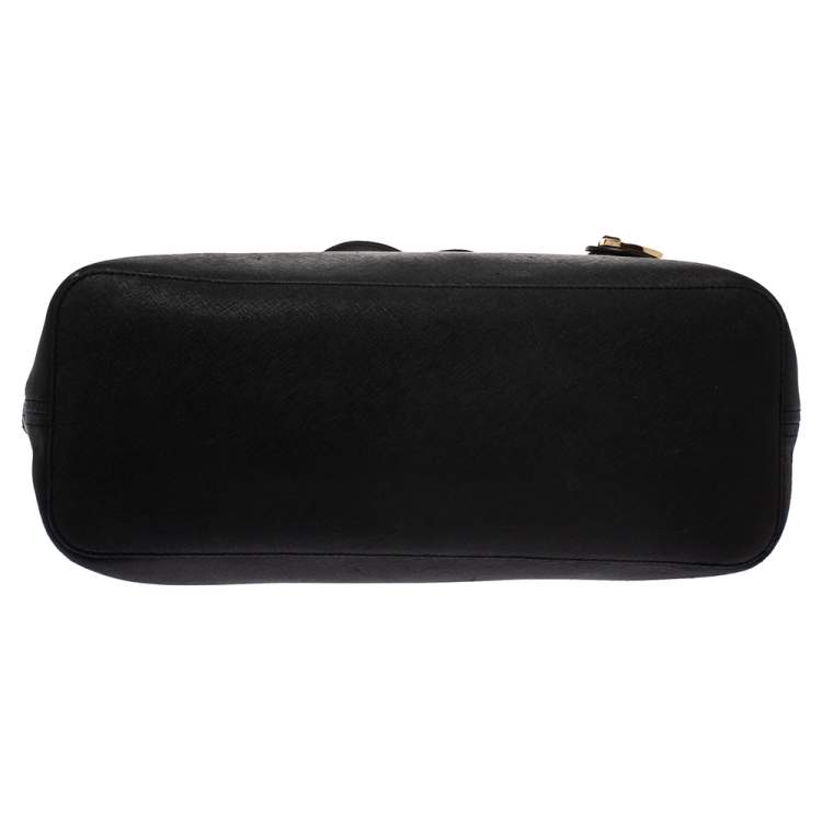 Pre Owned Michael Kors Black Leather Large Jet Set Travel Tote