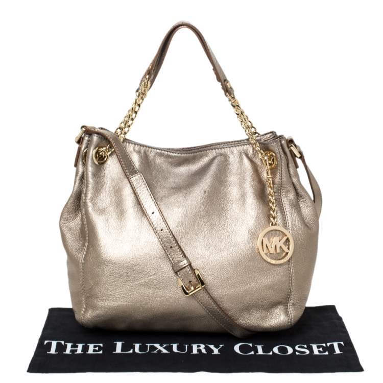 Pre Owned MICHAEL Michael Kors Metallic Leather Chain Shoulder Bag