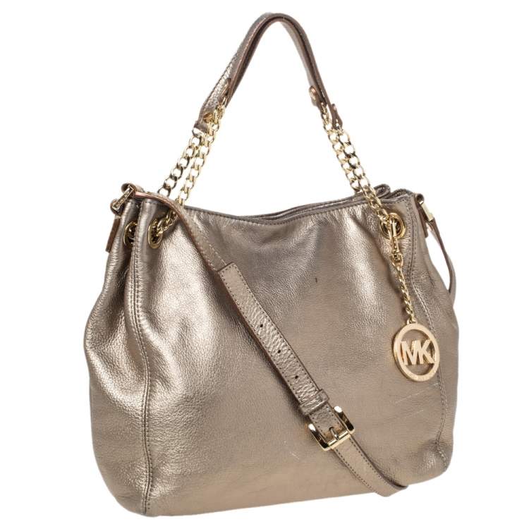 Pre Owned MICHAEL Michael Kors Metallic Leather Chain Shoulder Bag