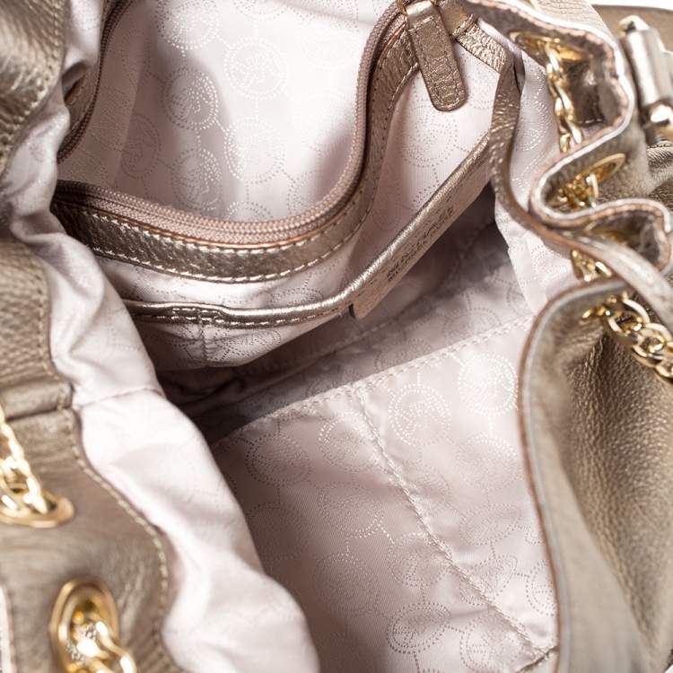 Pre Owned MICHAEL Michael Kors Metallic Leather Chain Shoulder Bag