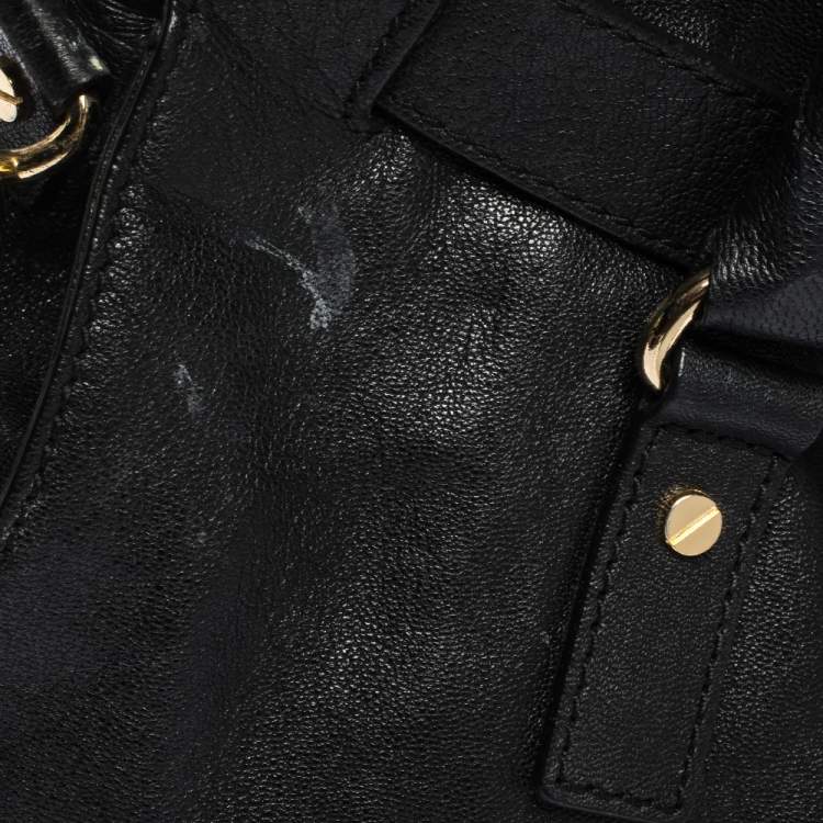 Pre Owned Michael Michael Kors Black Leather Large Hamilton North South Tote