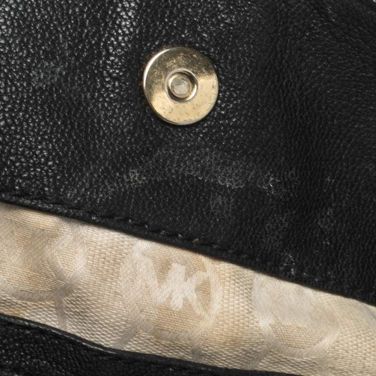 Pre Owned Michael Michael Kors Black Leather Large Hamilton North South Tote