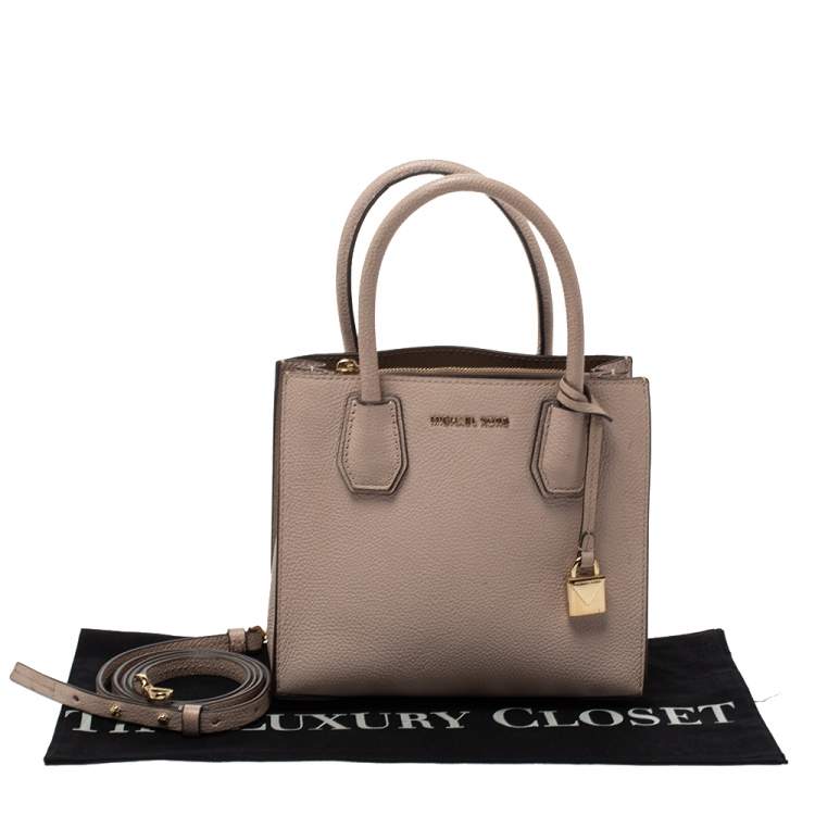 Pre Owned Michael Kors Blush Pink Leather Mini Mercer Tote