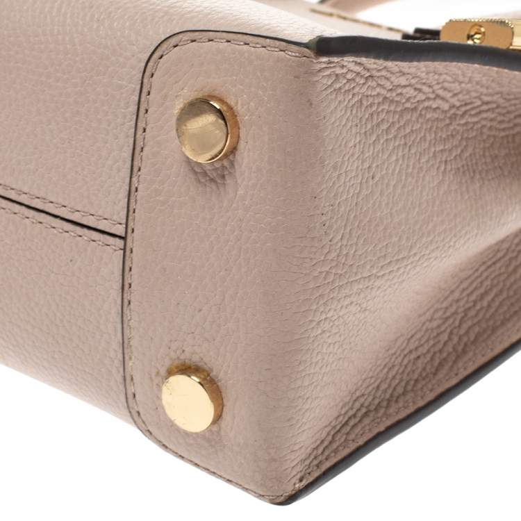 Pre Owned Michael Kors Blush Pink Leather Mini Mercer Tote