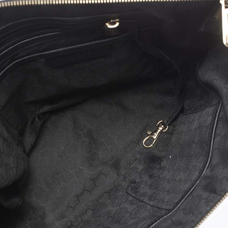 Pre Owned MICHAEL Michael Kors Black Saffiano Leather Top-zip Jet Set Tote