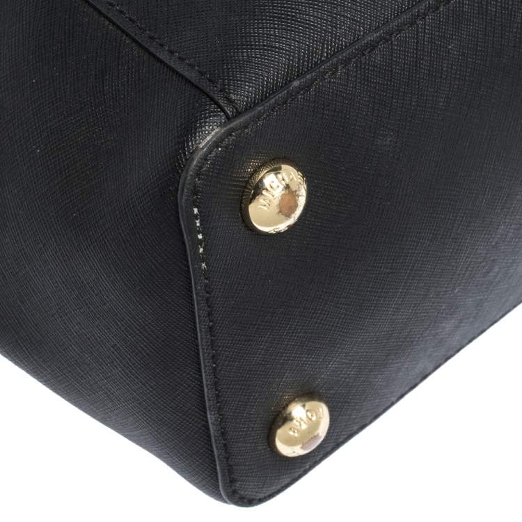 Pre Owned MICHAEL Michael Kors Black Saffiano Leather Top-zip Jet Set Tote