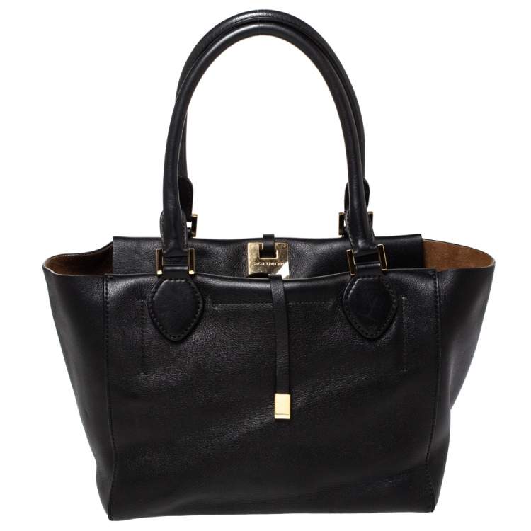 Pre Owned Michael Kors Black Leather Miranda Tote