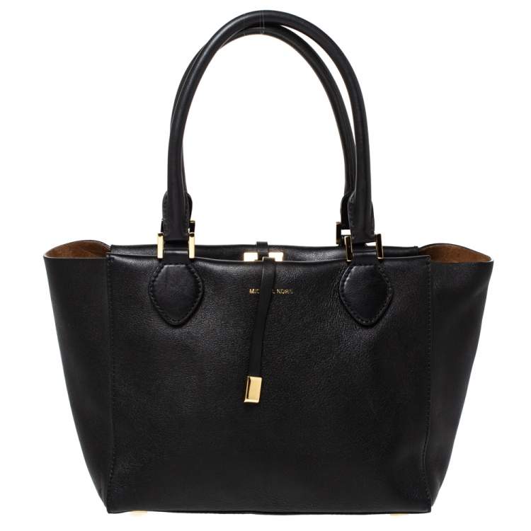 Pre Owned Michael Kors Black Leather Miranda Tote