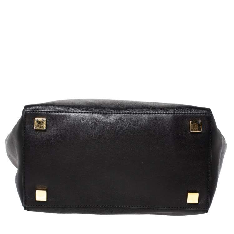 Pre Owned Michael Kors Black Leather Miranda Tote