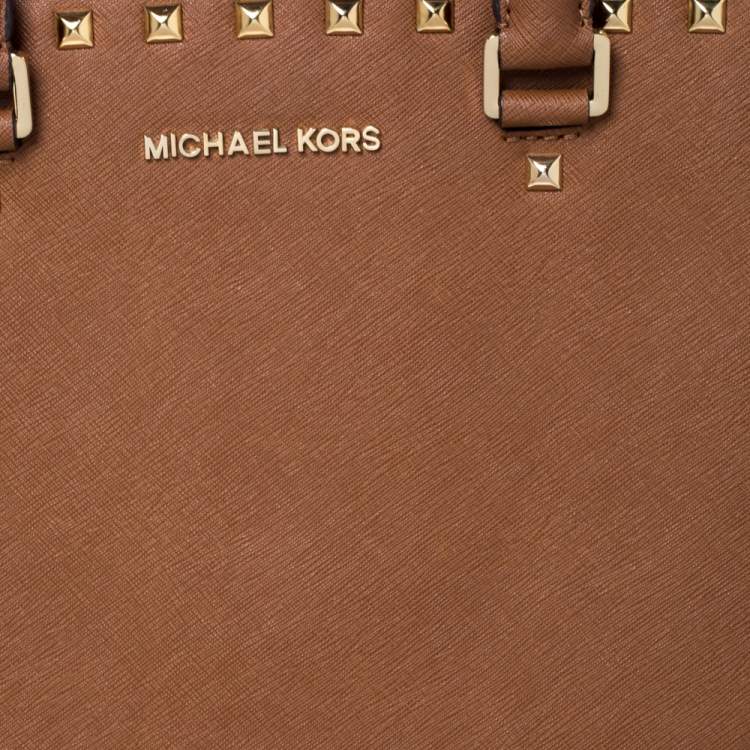 Pre Owned MICHAEL Michael Kors Tan Leather Large Selma Tote