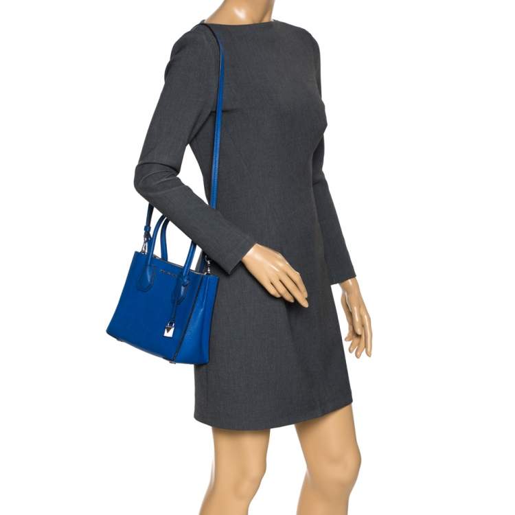  Michael Kors Studio Mercer Snake Medium Large Convertible Tote  Tile Blue Leather Bag : Clothing, Shoes & Jewelry