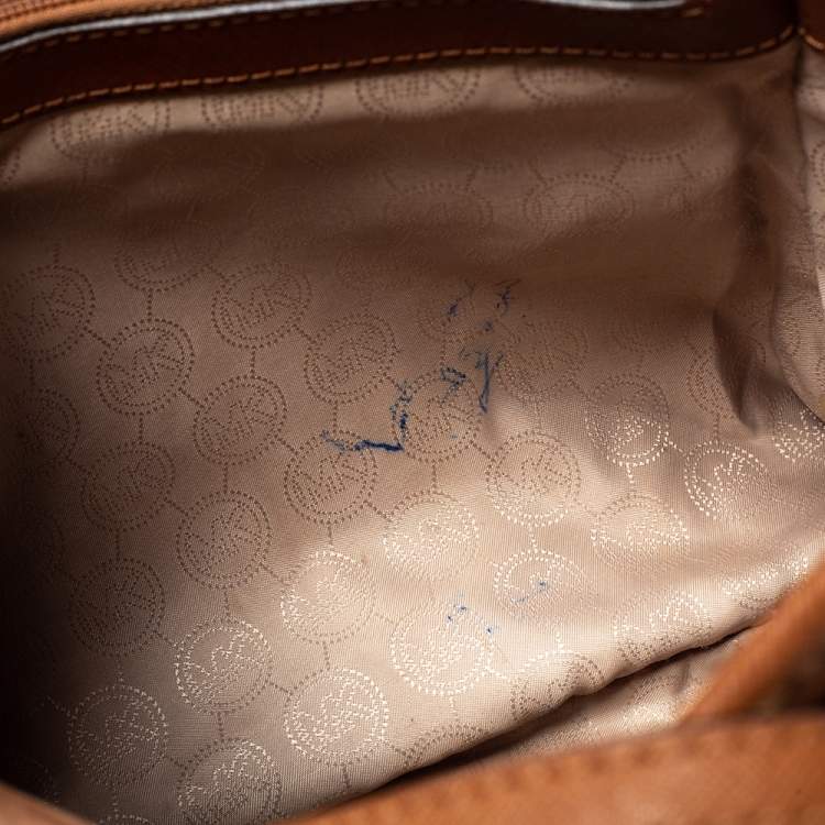 Pre Owned MICHAEL Michael Kors Tan Leather Jet Set Travel Tote