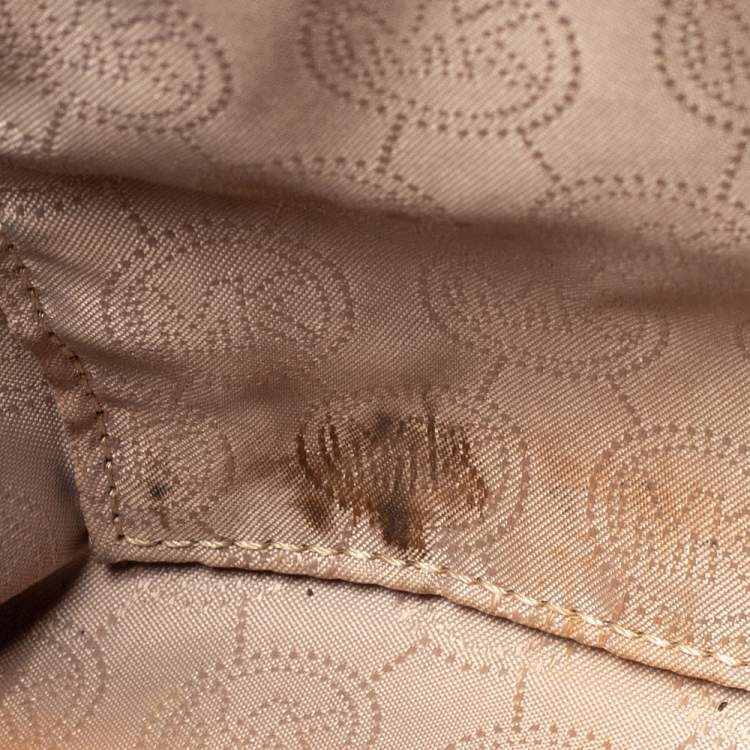 Pre Owned MICHAEL Michael Kors Tan Leather Jet Set Travel Tote