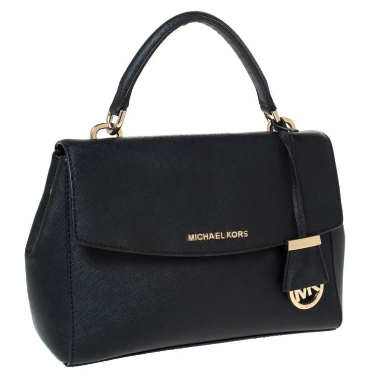 Pre Owned Michael Kors Black Leather Small Ava Top Handle Bag