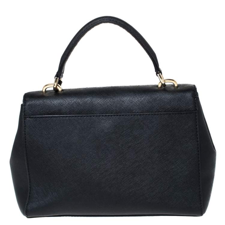 Pre Owned Michael Kors Black Leather Small Ava Top Handle Bag