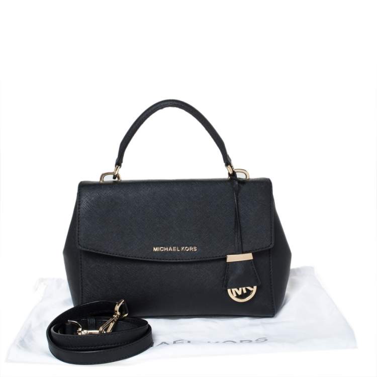 Pre Owned Michael Kors Black Leather Small Ava Top Handle Bag